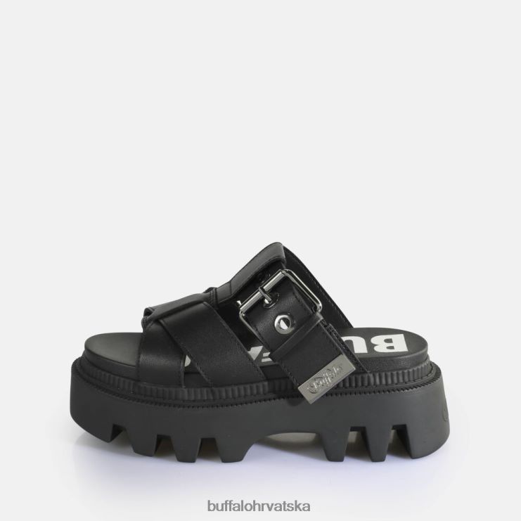 crno Buffalo flora klizne sandale s platformom veganske |slajdova TDD6T565